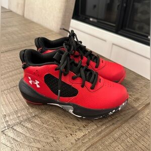 Under Armour Youth UA Lockdown 6 Basketball Shoes Red/Black 3025618